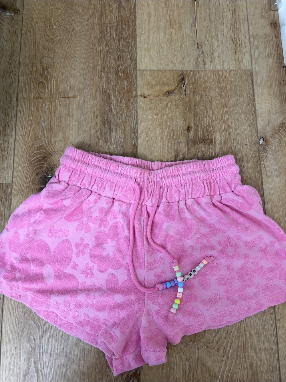 Forever 21 Pink Terry Cloth Shorts with Elastic Waist